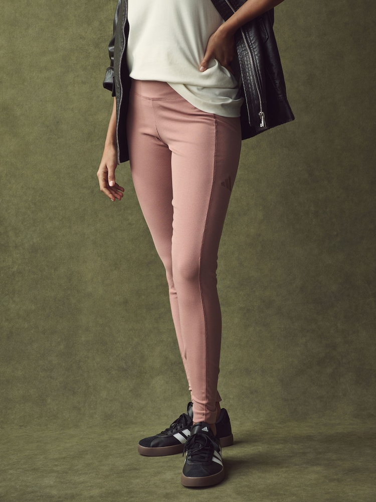 Roze - adidas ALL SZN Rib High-Waist 7/8 Leggings - Image 1 of 9
