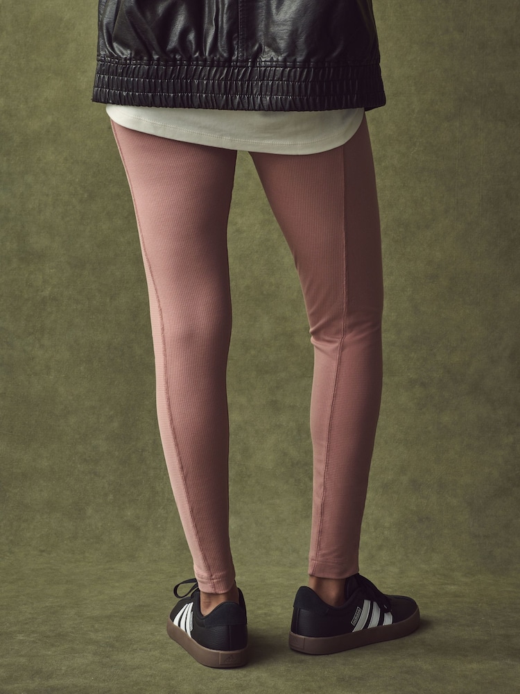 Roze - adidas ALL SZN Rib High-Waist 7/8 Leggings - Image 2 of 9
