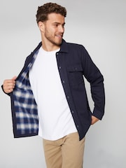Threadbare Blue Lightweight Shacket - Image 2 of 4