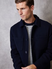 Threadbare Blue Faux Wool Button Up Quilted Shacket - Image 1 of 5