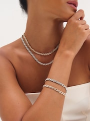 Jon Richard Silver Tone Rhodium Plated Crystal Fine Multi Stone Bracelet - Image 2 of 3
