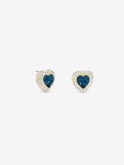 Jon Richard Plated And Sapphire Heart Earrings - Imagen 1 de 3