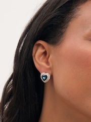 Jon Richard Plated And Sapphire Heart Earrings - Imagen 3 de 3