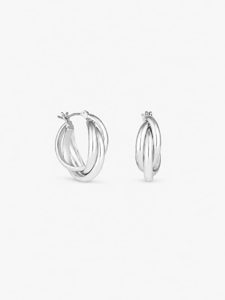 Jon Richard Polished Interlocking Hoop Earrings - Slika 2 od 2