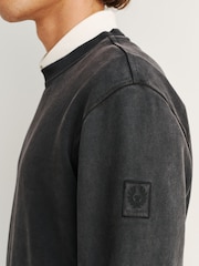 Belstaff Black Valley Garment Dye Sweat Top - Image 5 of 8