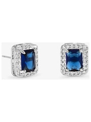 Jon Richard Rhodium Plated And Sapphire Perfume Bottle Earrings - 1суретінің 1 суреті