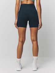 adidas Black Long Rib Bike Shorts - Image 3 of 7