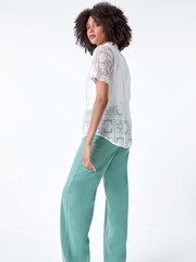 Roman White Lace Button Through Shirt - Image 2 of 5