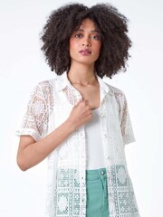 Roman White Lace Button Through Shirt - Image 3 of 5