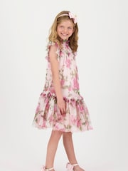 Angels Face Pink Marigold Roses Tulle Dress - Image 4 of 6