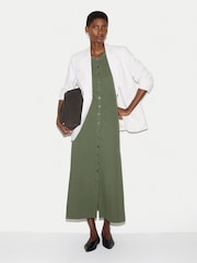 Jigsaw Green Cotton Rib Button Tank Dress - Image 3 of 5