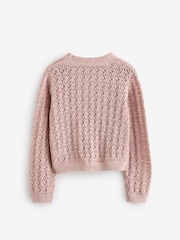 Mink/Pink Sequin Tie Front Cardigan (3-16yrs) - Image 2 of 4