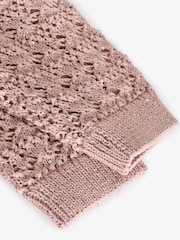 Mink/Pink Sequin Tie Front Cardigan (3-16yrs) - Image 4 of 4