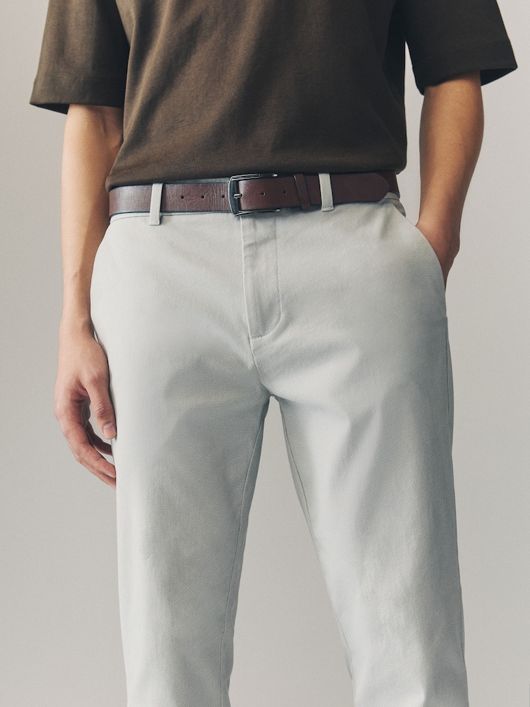 os - Slim Fit (Slim Fit) - Pantalon chino doux imprimé à ceinture - Image 4 of 10
