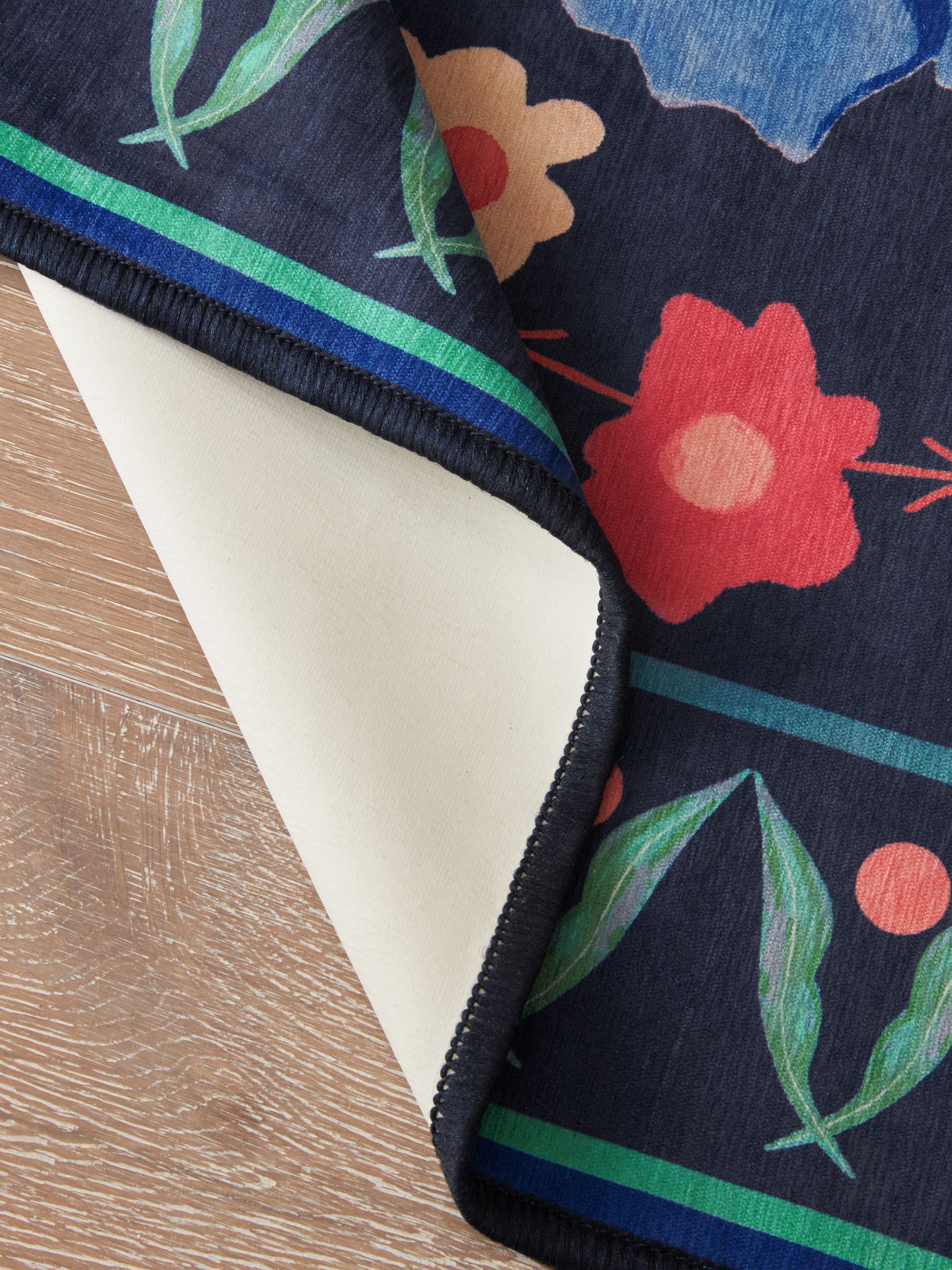 Buy Blue Washable Bettie Floral Rug from Next USA