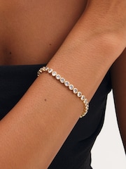 لون ذهبي - Jon Richard Tennis Round Besel Bracelet - Image 1 of 3