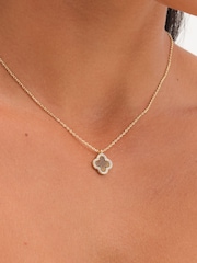 Jon Richard Gold Tone And Tiger Eye Clover Pendant - Image 1 of 1