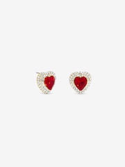Jon Richard And Ruby Heart Earrings - 1суретінің 1 суреті