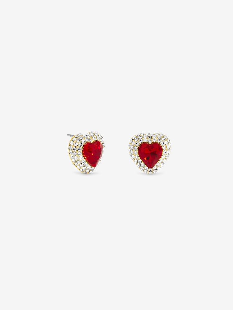 Jon Richard And Ruby Heart Earrings - 1суретінің 1 суреті