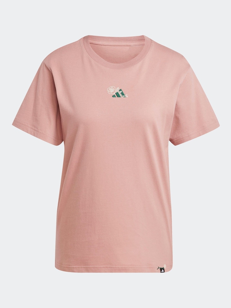 adidas Red Lougne Mini Graphic T-Shirt - Image 7 of 7