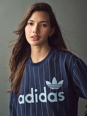 adidas Originals Blue Pinstripe Sweatshirt - Image 4 of 4