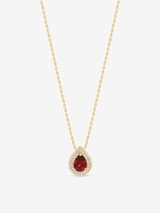 Jon Richard Gold Plated Cubic Zirconia Garnet Pear Pendant - Image 2 of 4
