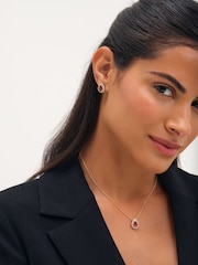 Jon Richard Gold Plated Cubic Zirconia Garnet Pear Pendant - Image 3 of 4