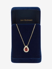 Jon Richard Gold Plated Cubic Zirconia Garnet Pear Pendant - Image 4 of 4