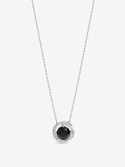 Jon Richard Silver Rhodium Plated Cubic Zirconia Twist Halo Sapphire Pendant - Image 2 of 4
