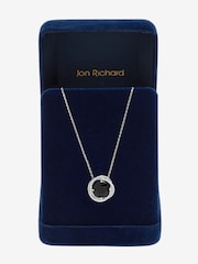 Jon Richard Silver Rhodium Plated Cubic Zirconia Twist Halo Sapphire Pendant - Image 4 of 4
