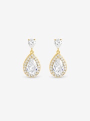Jon Richard Plated Cubic Zirconia Peardrop Earrings - Bild 4 av 4