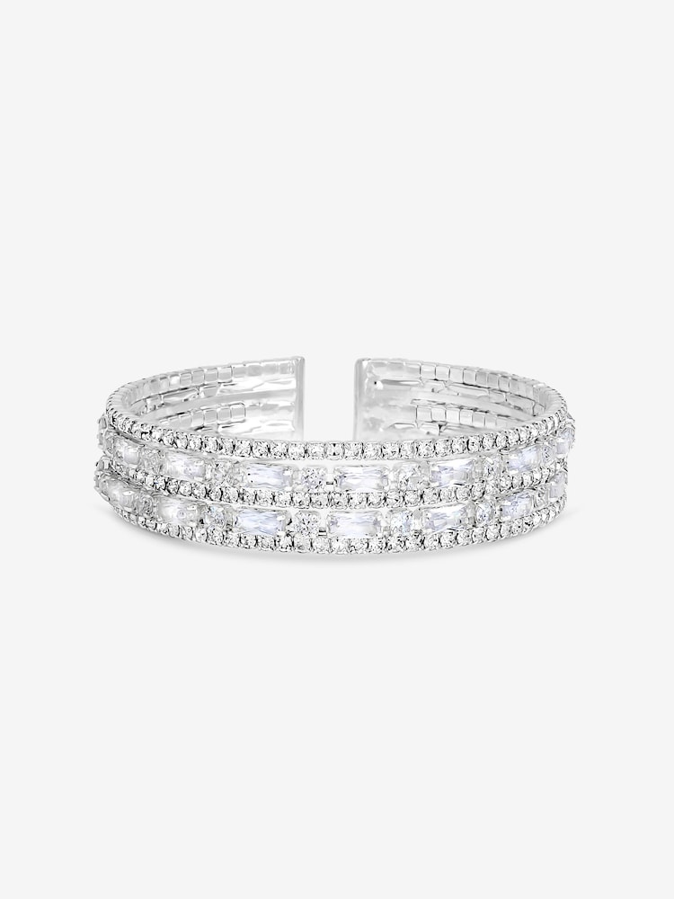 Jon Richard Silver Rhodium Plated And Crystal Multi Stone Cuff Bracelet - Image 3 of 3