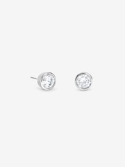 Jon Richard Rhodium Plated And Crystal Large Bezel Earrings - Imagen 3 de 3