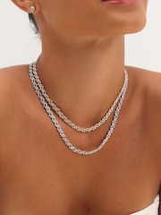Jon Richard Silver Tone Rhodium  Crystal Fine Multi Stone Necklace - Image 1 of 3