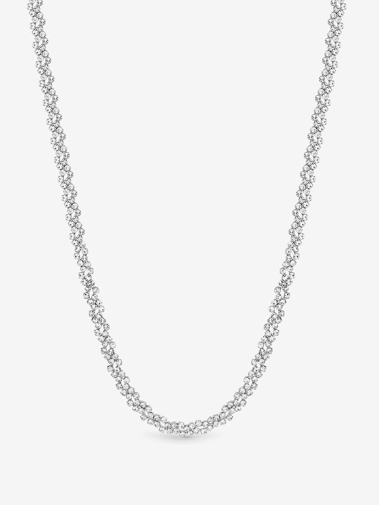 Jon Richard Silver Tone Rhodium  Crystal Fine Multi Stone Necklace - Image 3 of 3