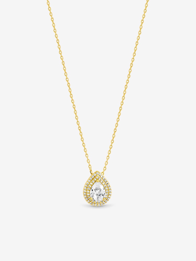 Jon Richard Gold Plated And Crystal Pear Drop Pendant - Image 2 of 2 Jon Richard Gold Plated And Crystal Pear Drop Pendant - Image 2 of 2
