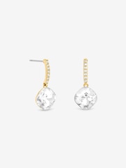 Jon Richard Silver Rhodium Plated And Pave Stick Drop Earrings - Image 1 of 1