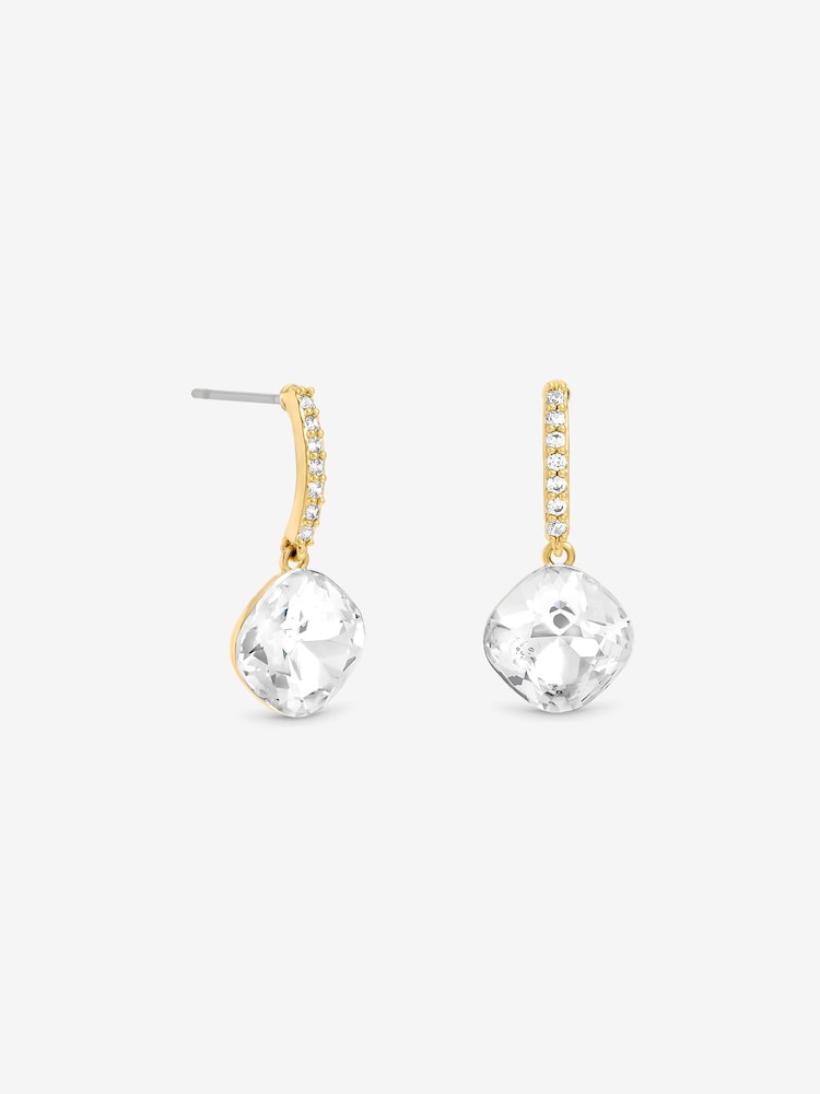 Jon Richard Silver Rhodium Plated And Pave Stick Drop Earrings - Image 1 of 1 Jon Richard Silver Rhodium Plated And Pave Stick Drop Earrings - Image 1 of 1