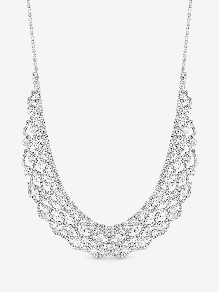 Jon Richard Silver Tone Rhodium And Crystal Statement Collar Necklace - Image 3 of 3 Jon Richard Silver Tone Rhodium And Crystal Statement Collar Necklace - Image 3 of 3