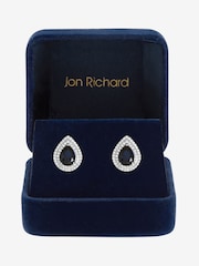 Jon Richard 鍍銠方晶鋯石藍寶石耳釘 - 圖片 3/3