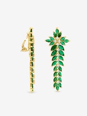 Jon Richard Gold Plated And Emerlad Statement Clip Earrings - Image 1 of 1