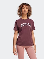 adidas Red Lounge Soft Side Collegiate Graphic T-Shirt - Image 1 of 6