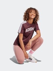 adidas Red Lounge Soft Side Collegiate Graphic T-Shirt - Image 3 of 6