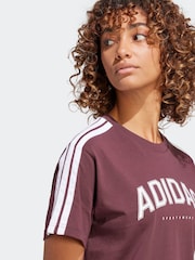 adidas Red Lounge Soft Side Collegiate Graphic T-Shirt - Image 4 of 6
