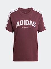 adidas Red Lounge Soft Side Collegiate Graphic T-Shirt - Image 6 of 6