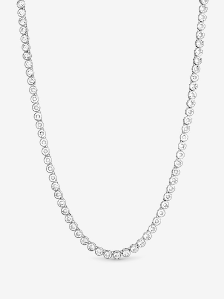 Jon Richard Silver Tone Plated Tennis Round Besel Necklace - Image 1 of 1