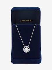 Jon Richard Rhodium Plated Cubic Zirconia Twist Halo Pendant - 3суретінің 2 суреті