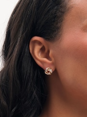 Jon Richard Gold Plated Pave Knot Earrings - Image 1 of 3