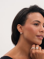 Jon Richard Gold Plated Pave Knot Earrings - Image 2 of 3
