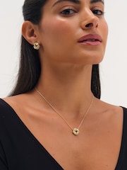 Jon Richard Gold Rhodium Plated And Pave Knot Stud Earrings - Image 1 of 2